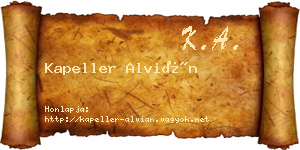 Kapeller Alvián névjegykártya